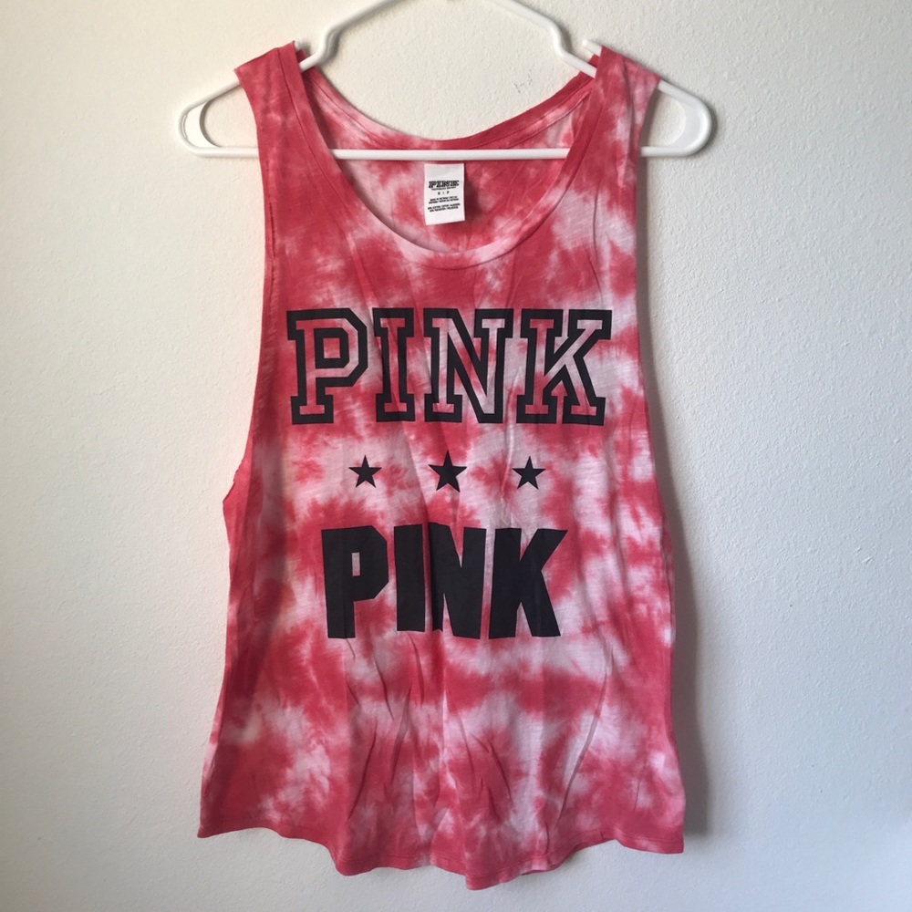 VS PINK Pink Tie Dye Muscle Tank